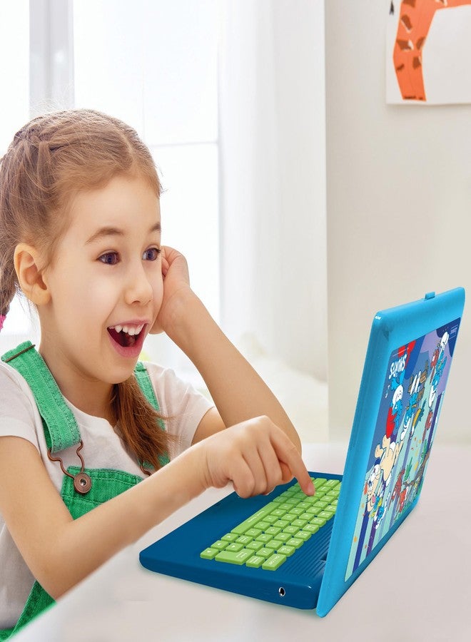ليكسيبوك، السنافر، جهاز كمبيوتر تعليمي ثنائي اللغة (إسبانية/إنجليزية)، لعبة للأطفال مع 124 نشاطًا وألعابًا في اللغة والكتابة والرياضيات والمنطق والموسيقى، أزرق، JC598SFi2 - Image 3